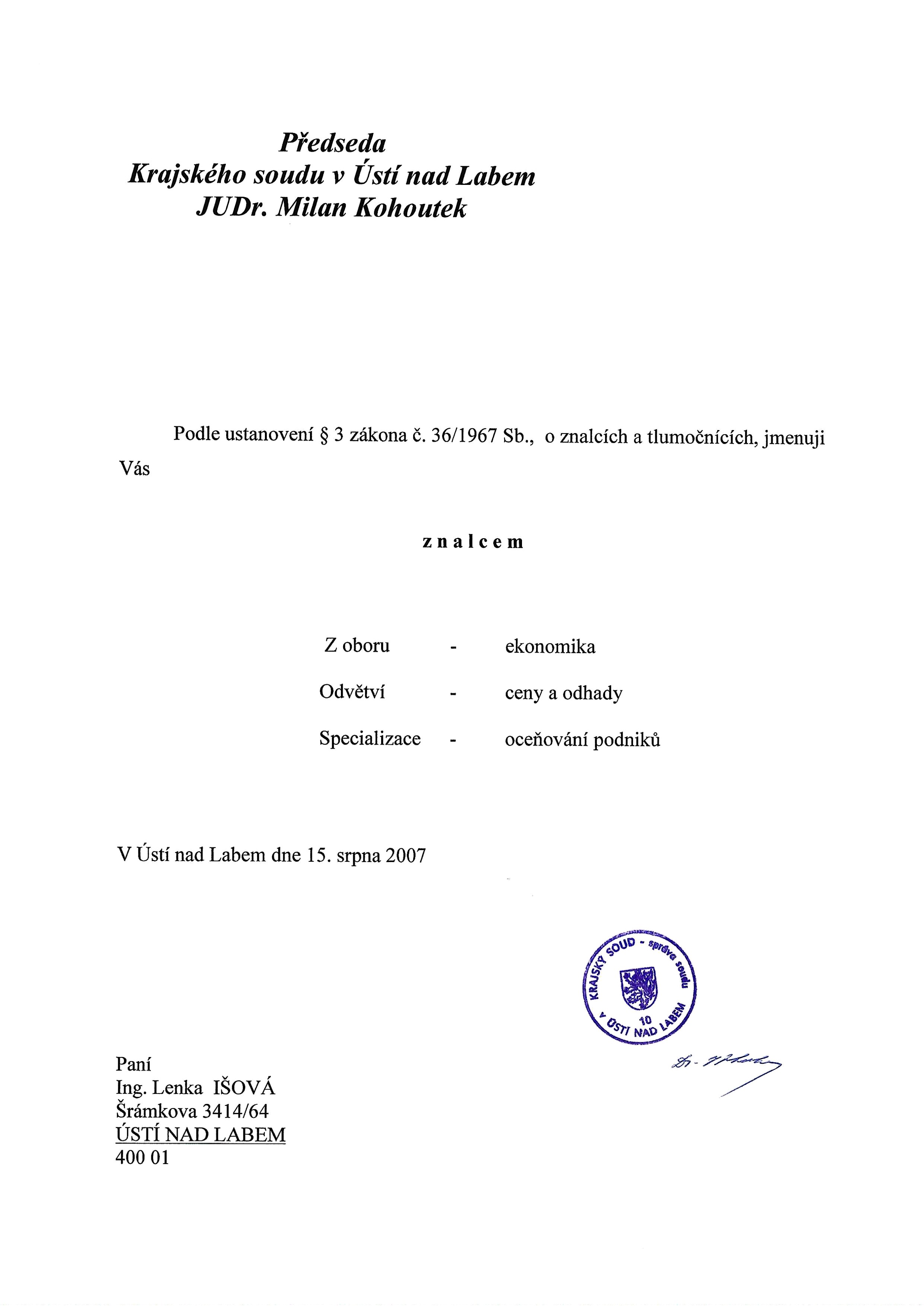 Znalecký posudek, Soudní znalec, Ocenění podniku, Ocenění podílu, Ocenění akcií